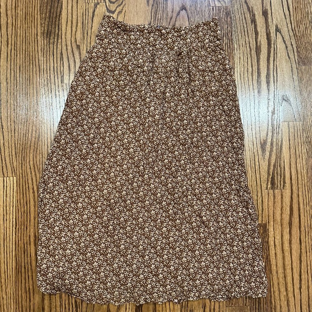 Sezane Floral Midi Skirt